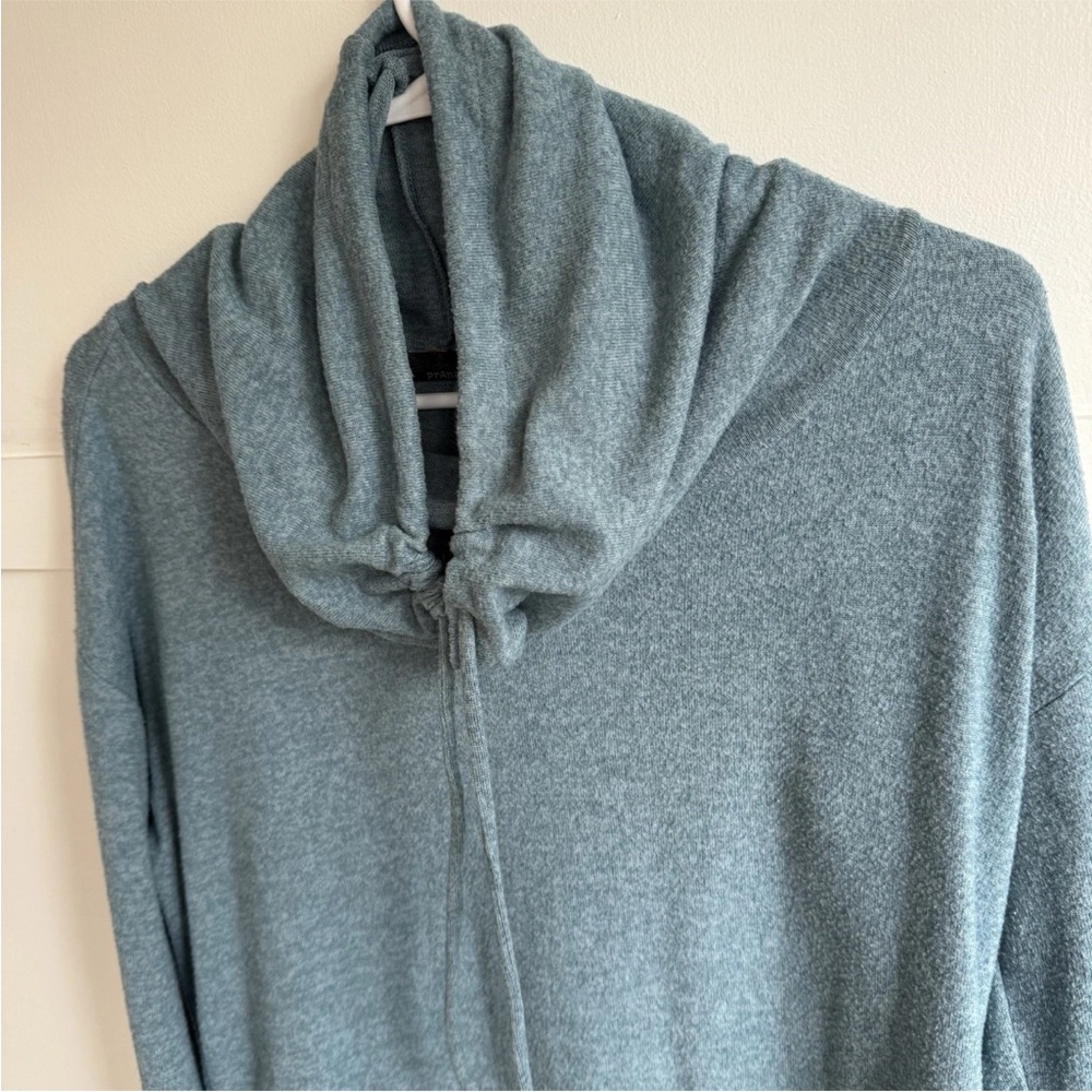Prana Women's Mistic Well Tunic Top Pullover Tencel/Modal Small Mirage Blue Cowl - Picture 4 of 11